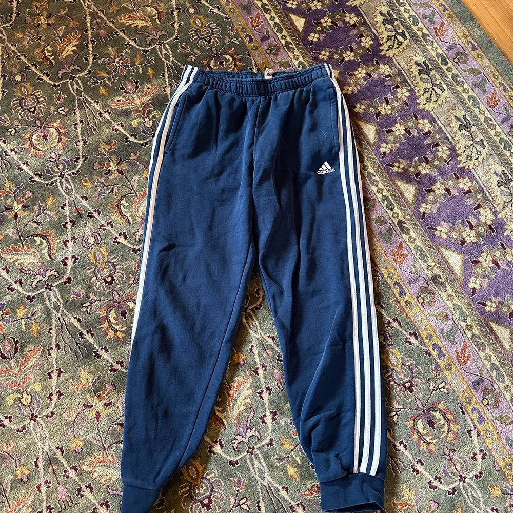 Adidas mens Navy Blue Jogger Pants